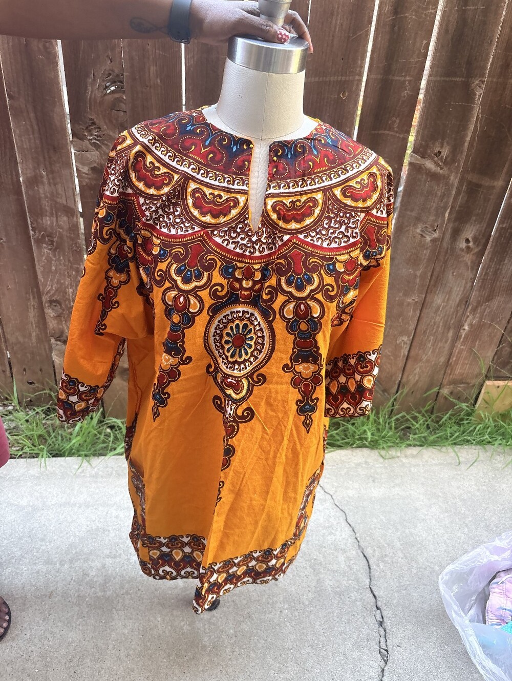 Bold Orange Ethnic Print Tunic - Picture 3 of 4